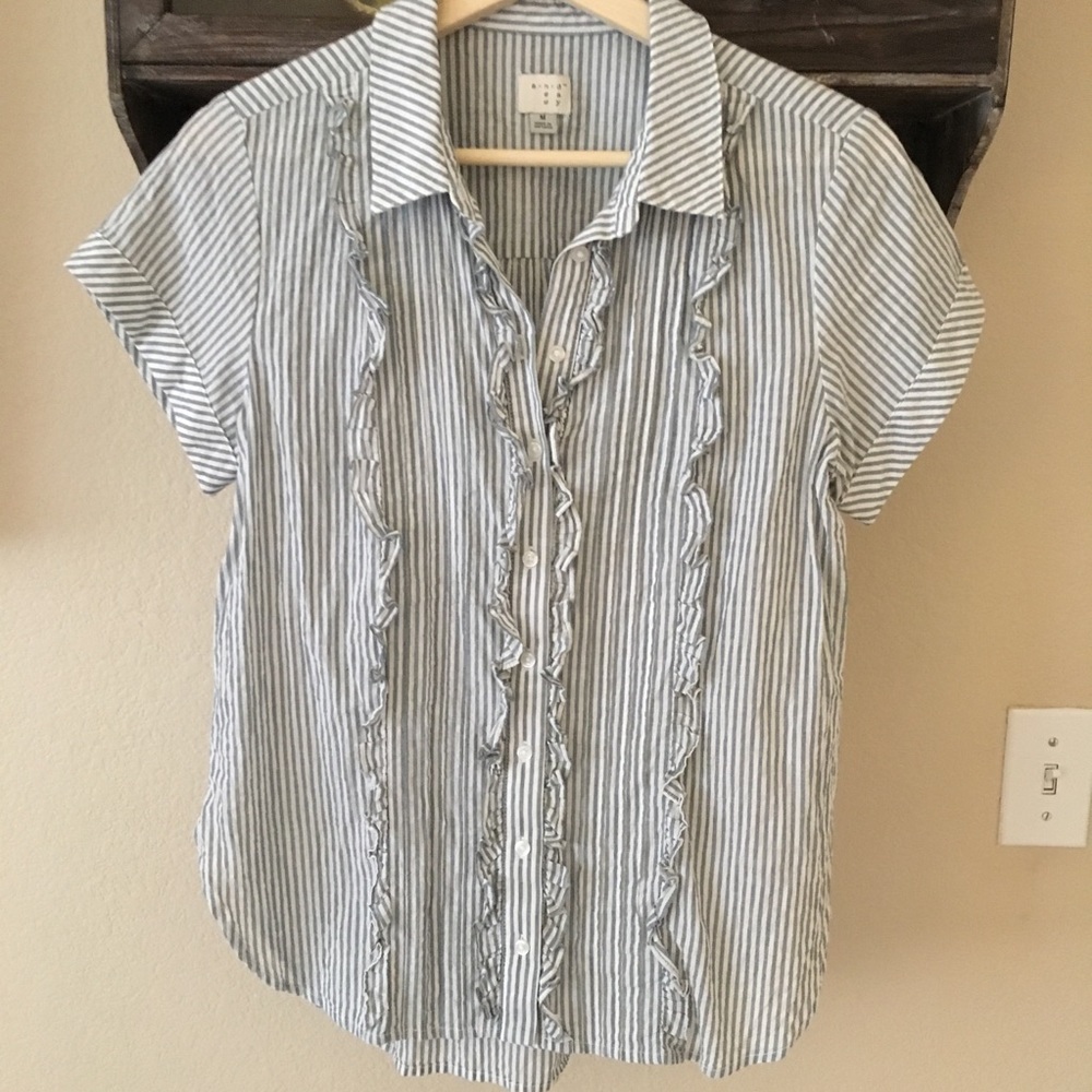 Striped Button-Up Blouse